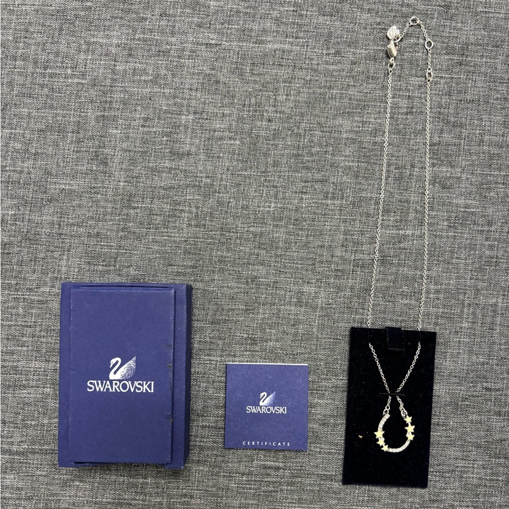 Swarovski Silver Necklace Crystal Embellishments Gamma Horseshoe Star Pendant